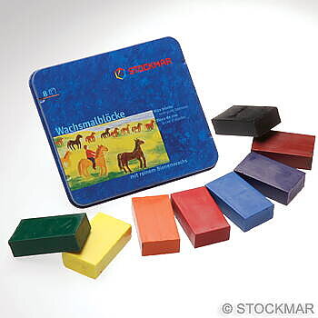Stockmar blockkritor - 8 blandade färger (med svart)