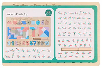 Wooden puzzle shapes and numbers
