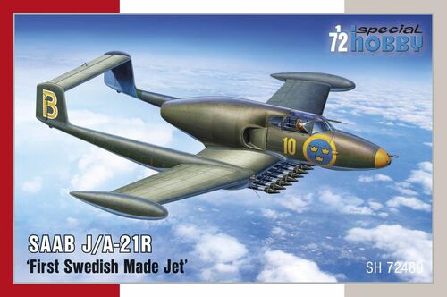 1/72 SAAB J/A-21R First Swedish Made Jet
