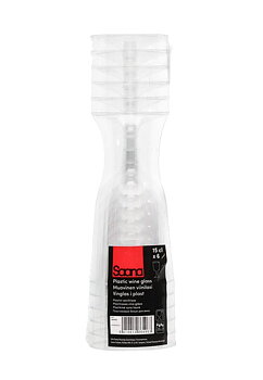 Vinglas, plast, klart 15 cl 6 st.