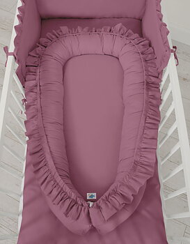 Premium Babynest Cocoon med volanger, Pastellviolett