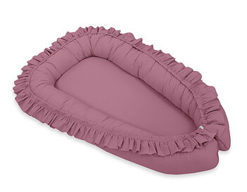 Premium Babynest Cocoon med volanger, Pastellviolett