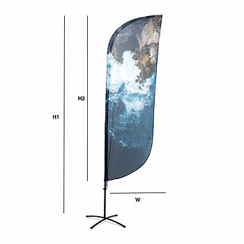 Beachflagga Alu PADDLE, H242 CM