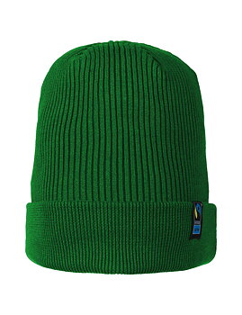 Mixed Knit Beanie 2x1 Rib, Unisex, Bottle Green, Neutral, Fairtrade & Organic GOTS