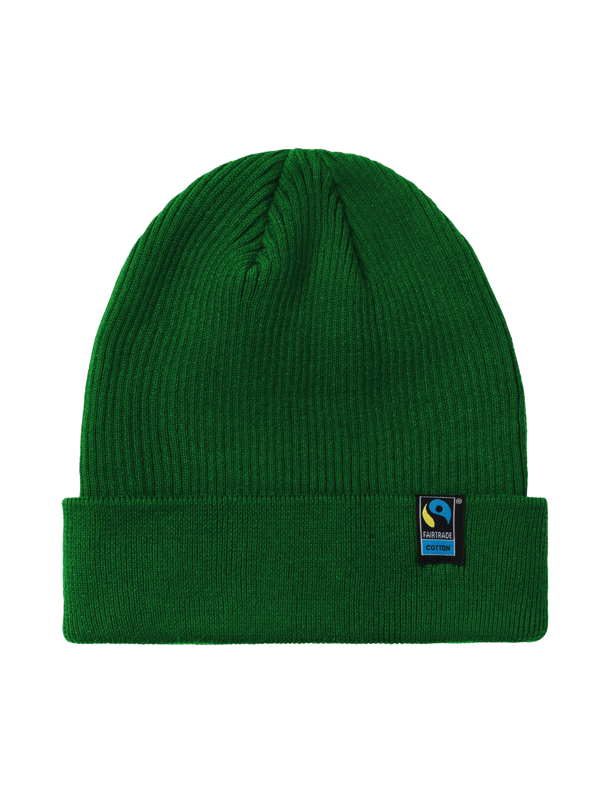 Mixed Knit Beanie 2x1 Rib, Unisex, Bottle Green, Neutral, Fairtrade & Organic GOTS