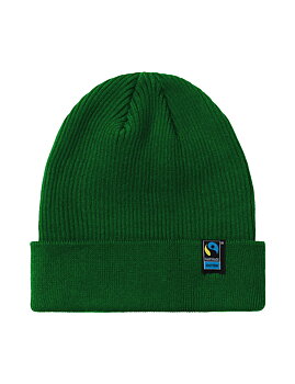 Mixed Knit Beanie 2x1 Rib, Unisex, Bottle Green, Neutral, Fairtrade & Organic GOTS