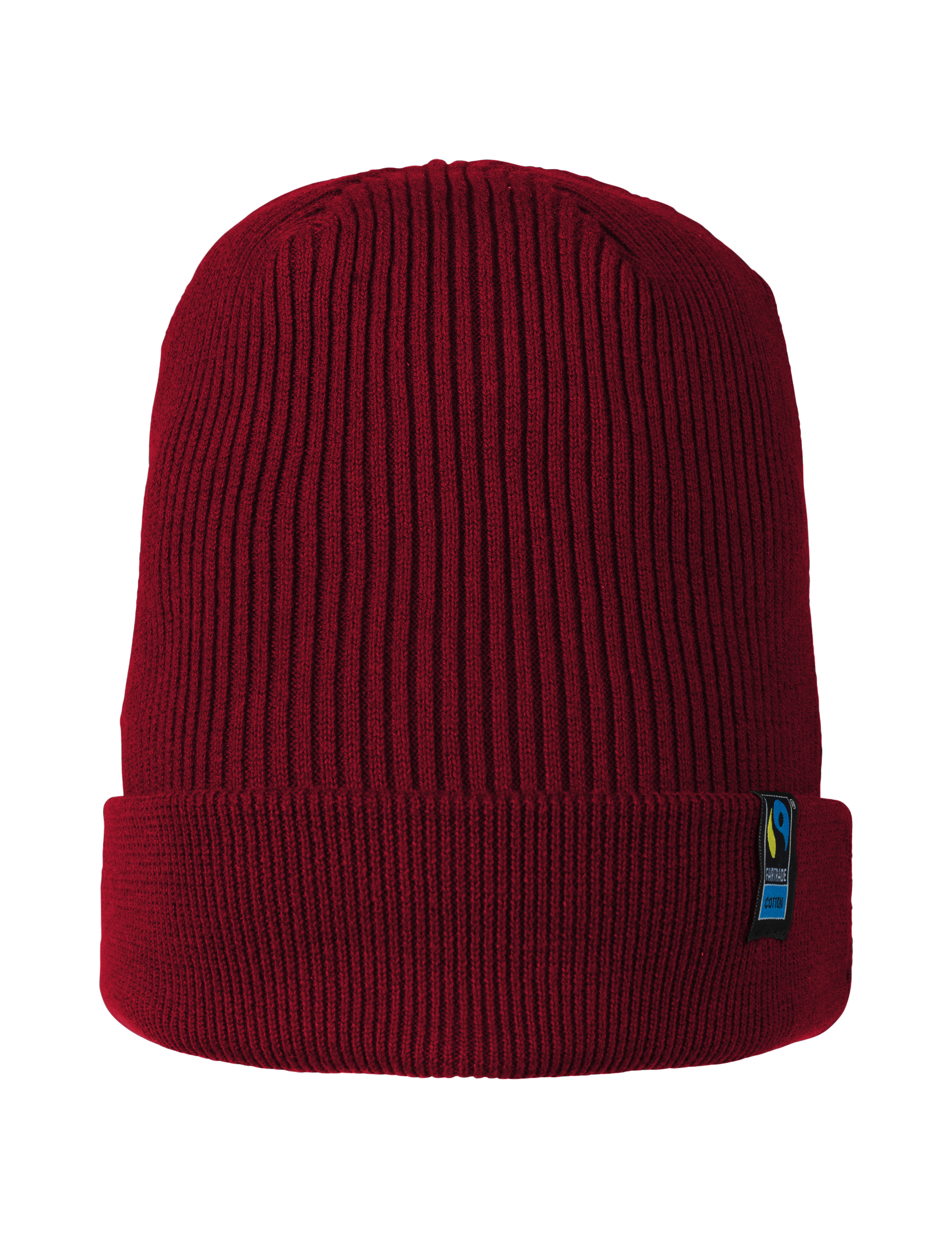 Mixed Knit Beanie 2x1 Rib, Unisex, Bordeaux, Neutral, Fairtrade & Organic GOTS - 2