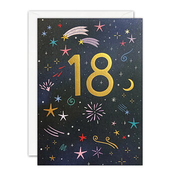 Age 18 Fireworks Birthday Card by James Ellis