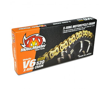 MOTO-MASTER, KEDJA X-RING V6 GOLD, 120 LÄNK, 520