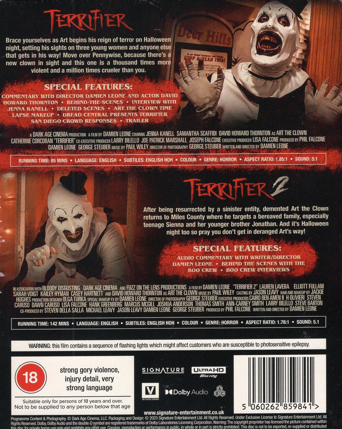 Terrifier The Bloody Duo (Limited Edition) (Steelbook) (ej svensk text) (4K Ultra HD) - 2