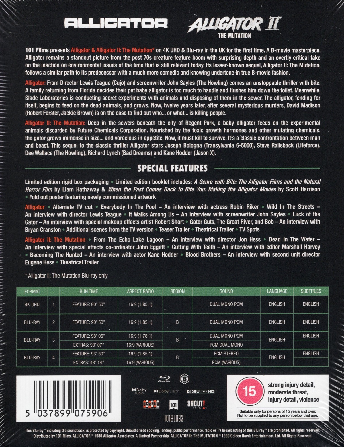 Alligator / Alligator II - The Mutation (Limited Edition) (ej svensk text) (4K Ultra HD + Blu-ray) - 2