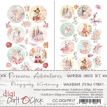 Craft o Clock Universal Labels set  -Princess  Adventures