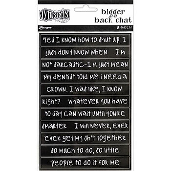 Dylusions Bigger Back Chat Stickers 8/Pkg - Black