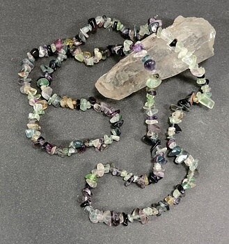 Fluorit Mix - Chip Halsband
