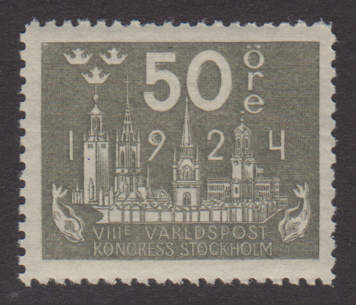 F 205, 50 öre Världspostkongressen prakt **