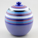 Aldo Londi (Fasce Colorate 1960s) Purple Spherical Vase with Linear Decor 22 cm