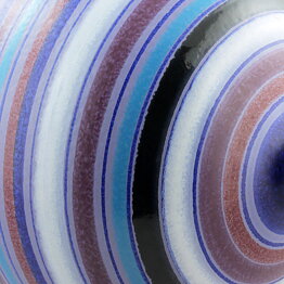 Aldo Londi (Fasce Colorate 1960s) Purple Spherical Vase with Linear Decor 22 cm