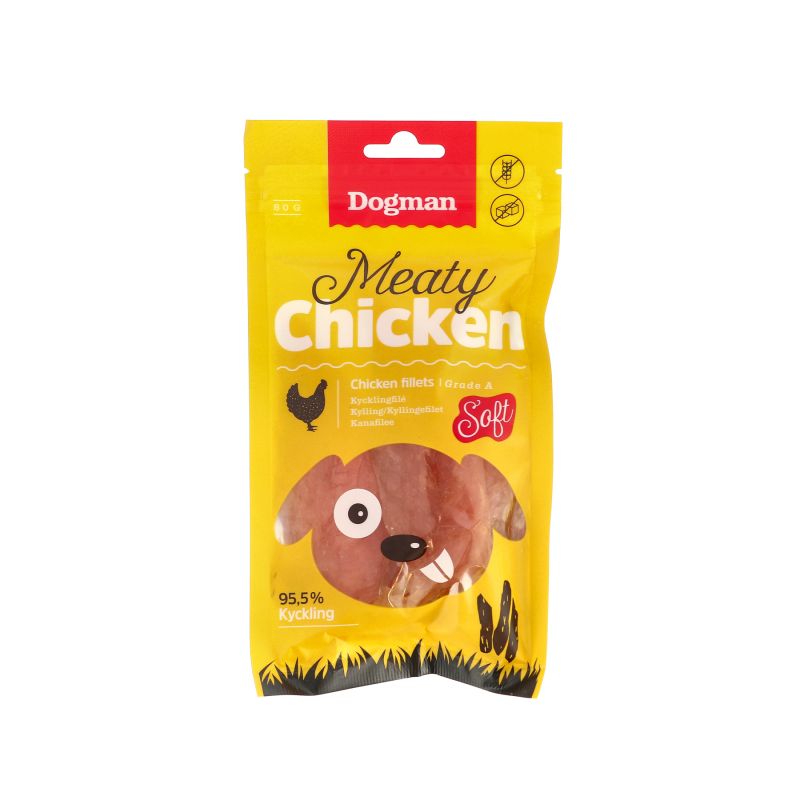 Dogman Hundgodis Meaty Chicken Soft Fillets 80g