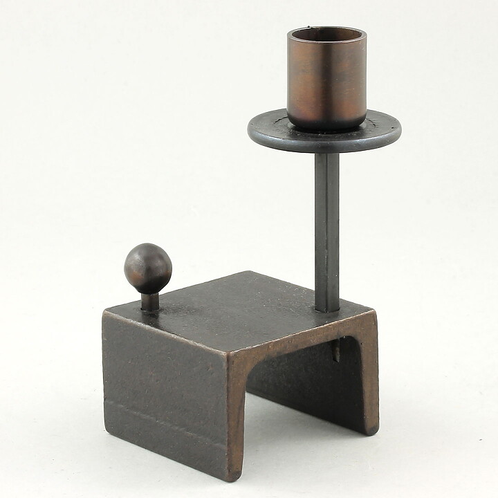 Bertil Vallien (1970s) Modern Iron Dog Candleholder 13 cm SBV413