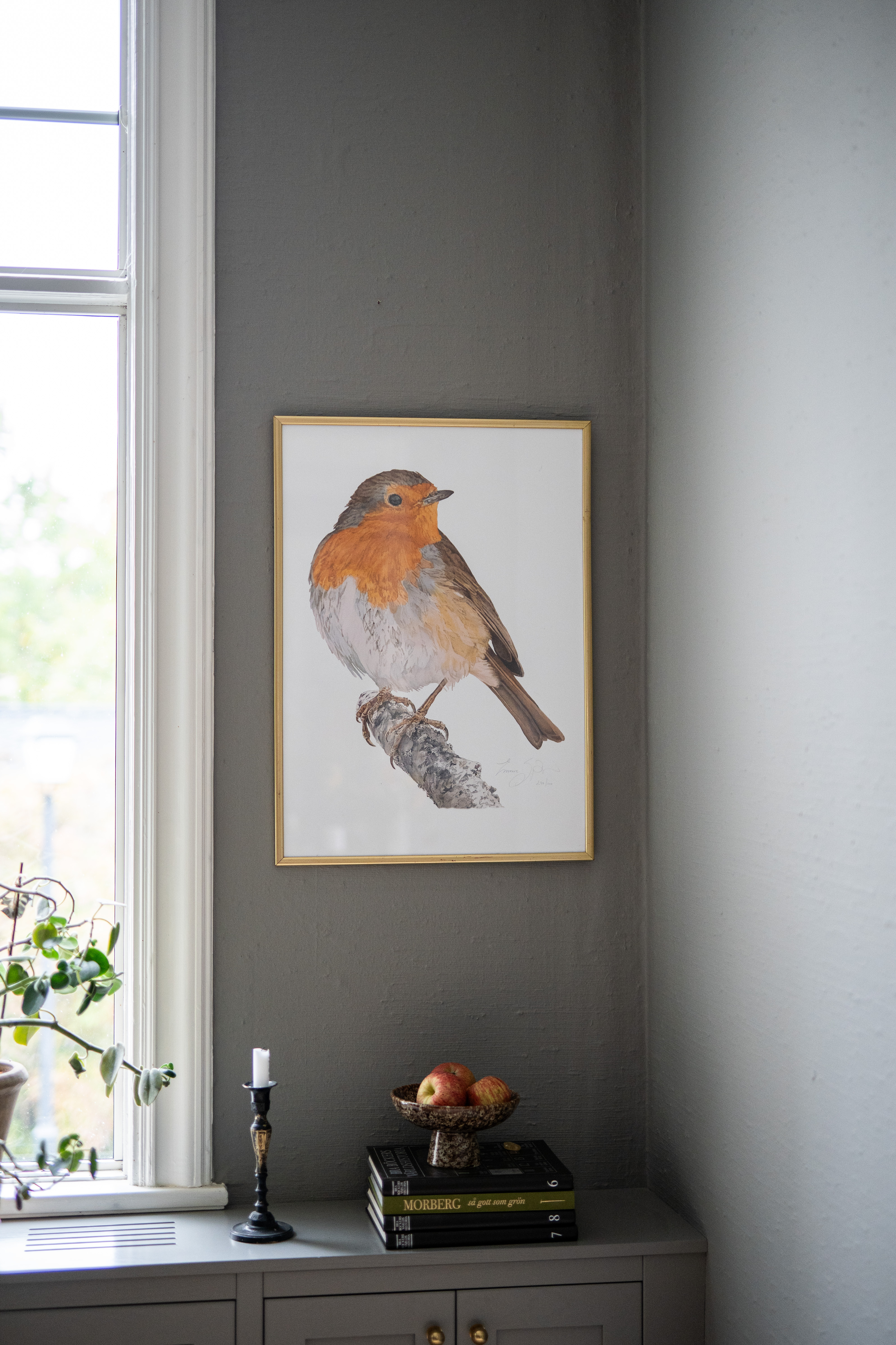 ART PRINT RED ROBIN 50x70