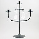 Erik Höglund (1960s) Metal Candleholder with 3 Arms and 4 Clear Glass Medallions 40 cm SH28