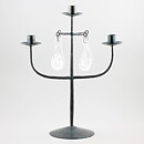 Erik Höglund (1960s) Metal Candleholder with 3 Arms and 4 Clear Glass Medallions 40 cm SH28