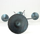 Erik Höglund (1960s) Metal Candleholder with 3 Arms and 4 Clear Glass Medallions 40 cm SH28