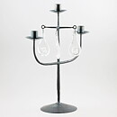 Erik Höglund (1960s) Metal Candleholder with 3 Arms and 4 Clear Glass Medallions 40 cm SH28