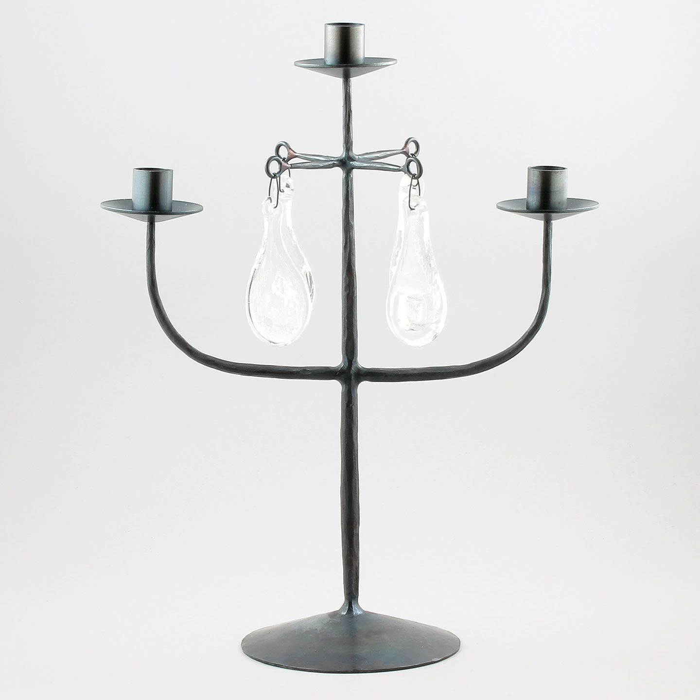 エリック・ホグラン 4個の透明ガラスのキャンドルホルダー 40cm 1960