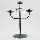 Erik Höglund (1960s) Metal Candleholder with 3 Arms and 4 Clear Glass Medallions 26 cm SH78