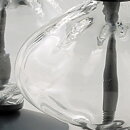 Erik Höglund (1960s) Two Metal Candleholders with Clear Glass Sections 12 cm