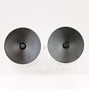 Erik Höglund (1960s) Two Metal Candleholders with Clear Glass Sections 16 cm