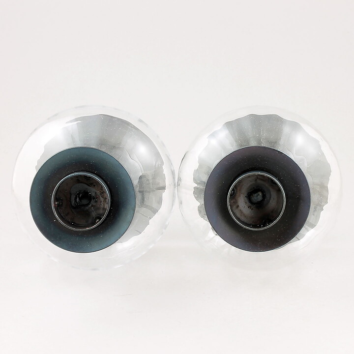 Erik Höglund (1960s) Two Metal Candleholders with Clear Glass Sections 16 cm