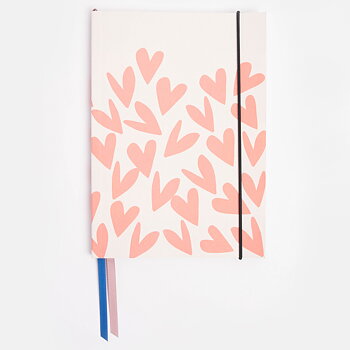 Coral Hearts A5 Notebook