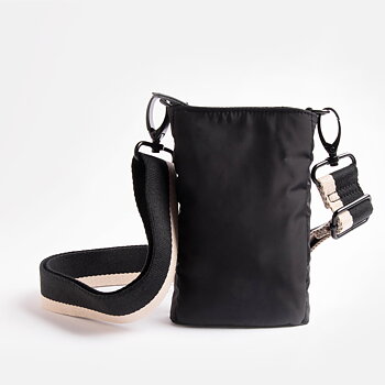Black Casual Padded Phone Bag