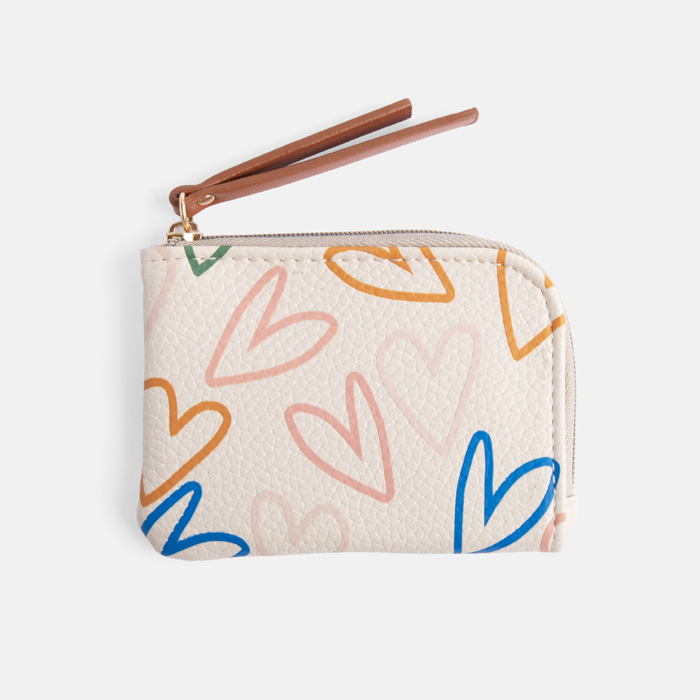 Multi Hearts Corner Purse