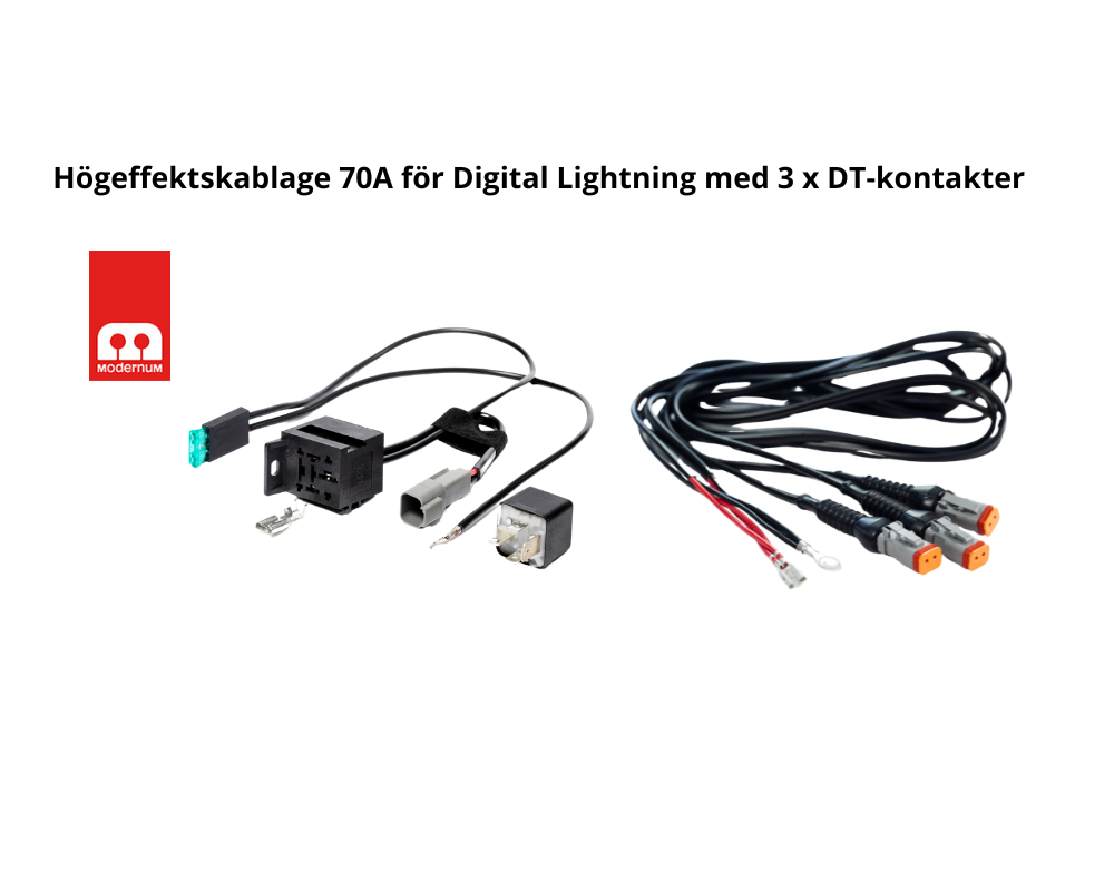 Högeffektskablage 70A för Digital Lightning med 3 x DT-kontakter
