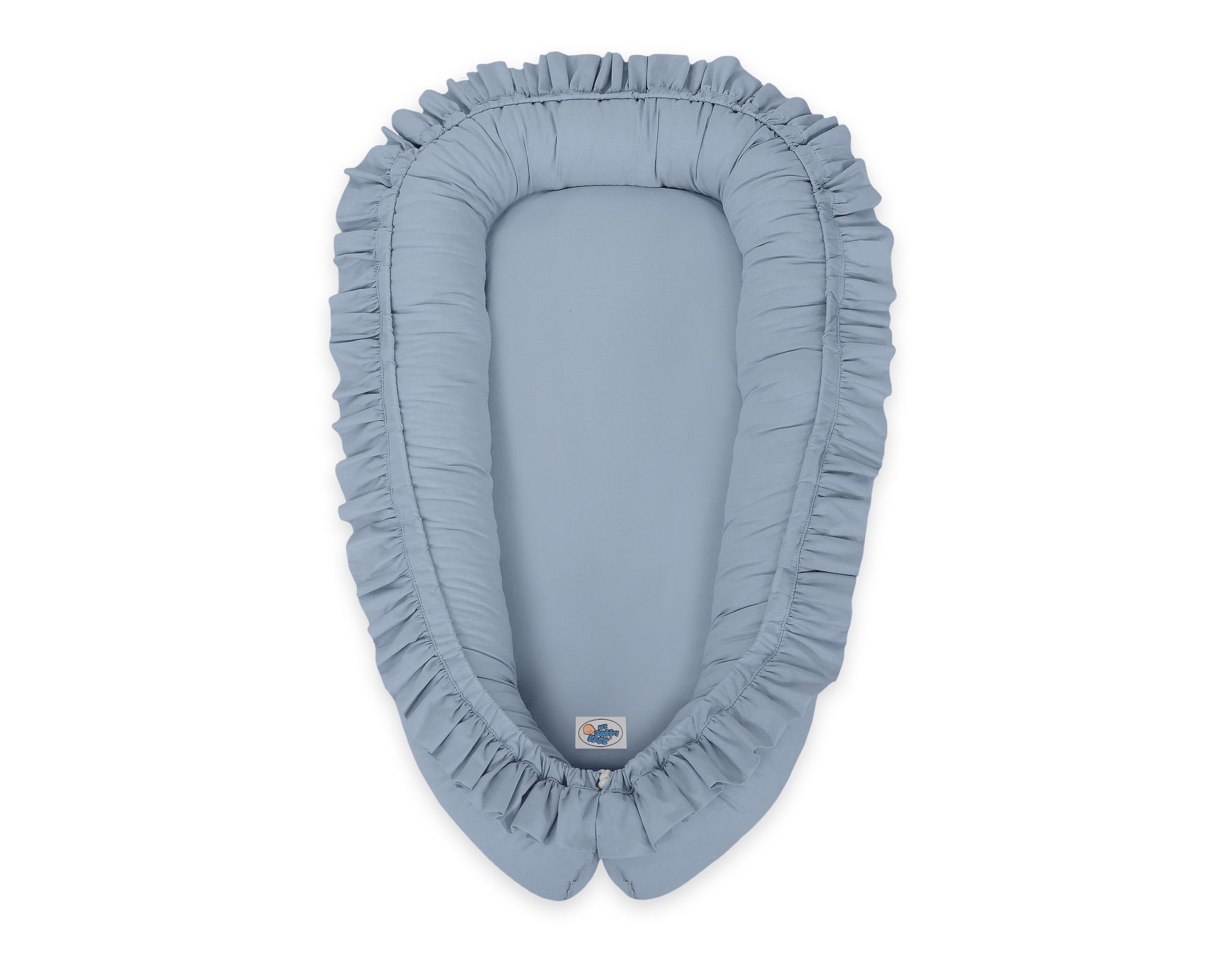 Premium Babynest Cocoon med volanger, Dirty Blue - 2