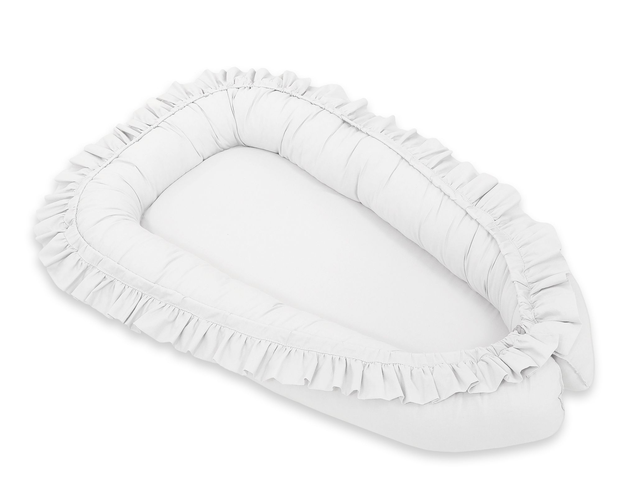 Premium Babynest Cocoon med volanger, Vit - 2