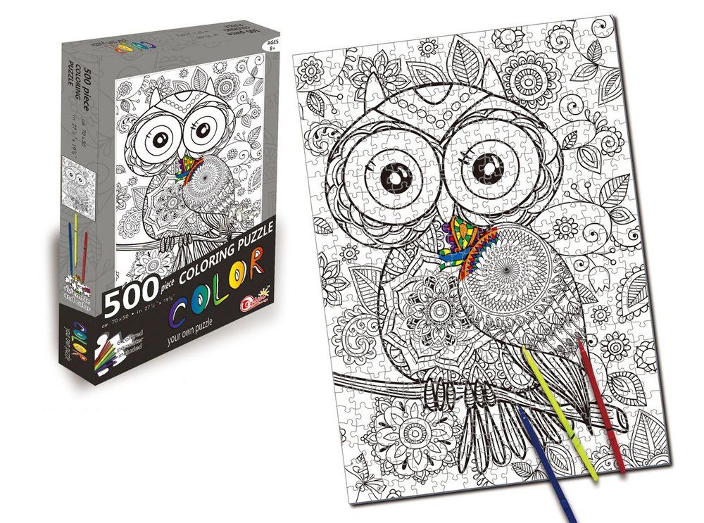 Coloring Puzzle Owl 500 piece