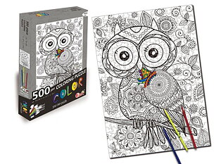 Coloring Puzzle Owl 500 piece