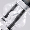 Erik Höglund (1960s) Two Metal Candleholders with Clear Glass Sections 19 cm