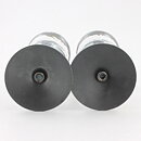 Erik Höglund (1960s) Two Metal Candleholders with Clear Glass Sections 19 cm