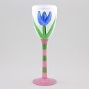 Ulrica Hydman–Vallien (Tulipa 1991) White Art Glass with Blue Tulip 26 cm (6)