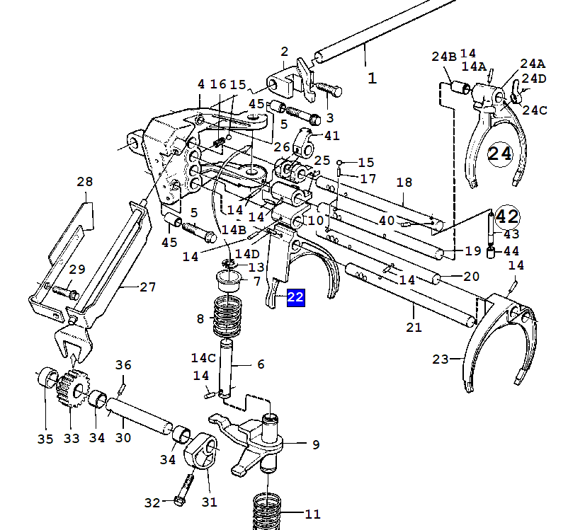Derailleur fork 1/2 9000 85-93