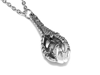 Korpklo Anatomiskt Hjärta Halsband, Fågel Smycke i Tenn