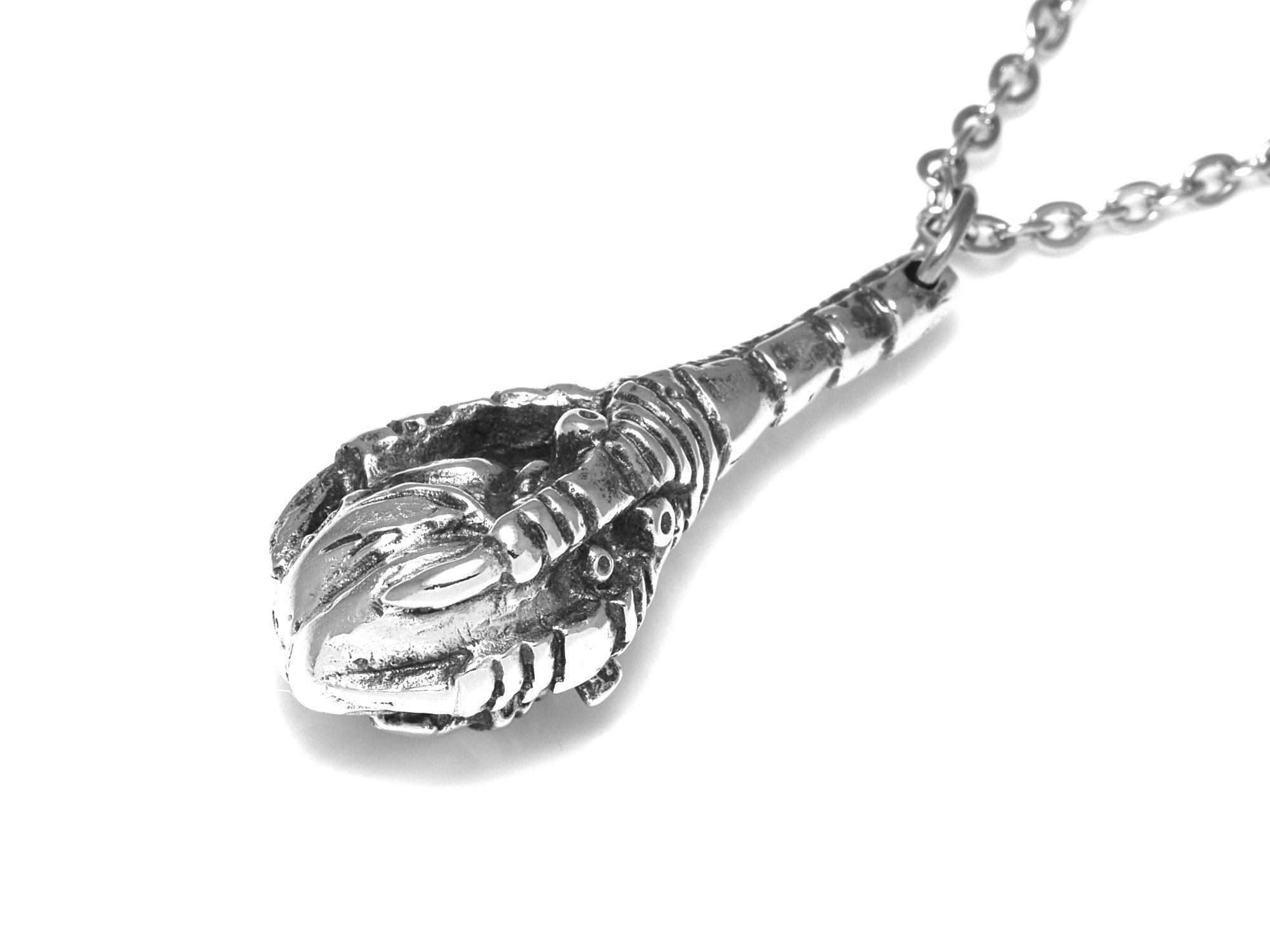 Korpklo Anatomiskt Hjärta Halsband, Fågel Smycke i Tenn - 4