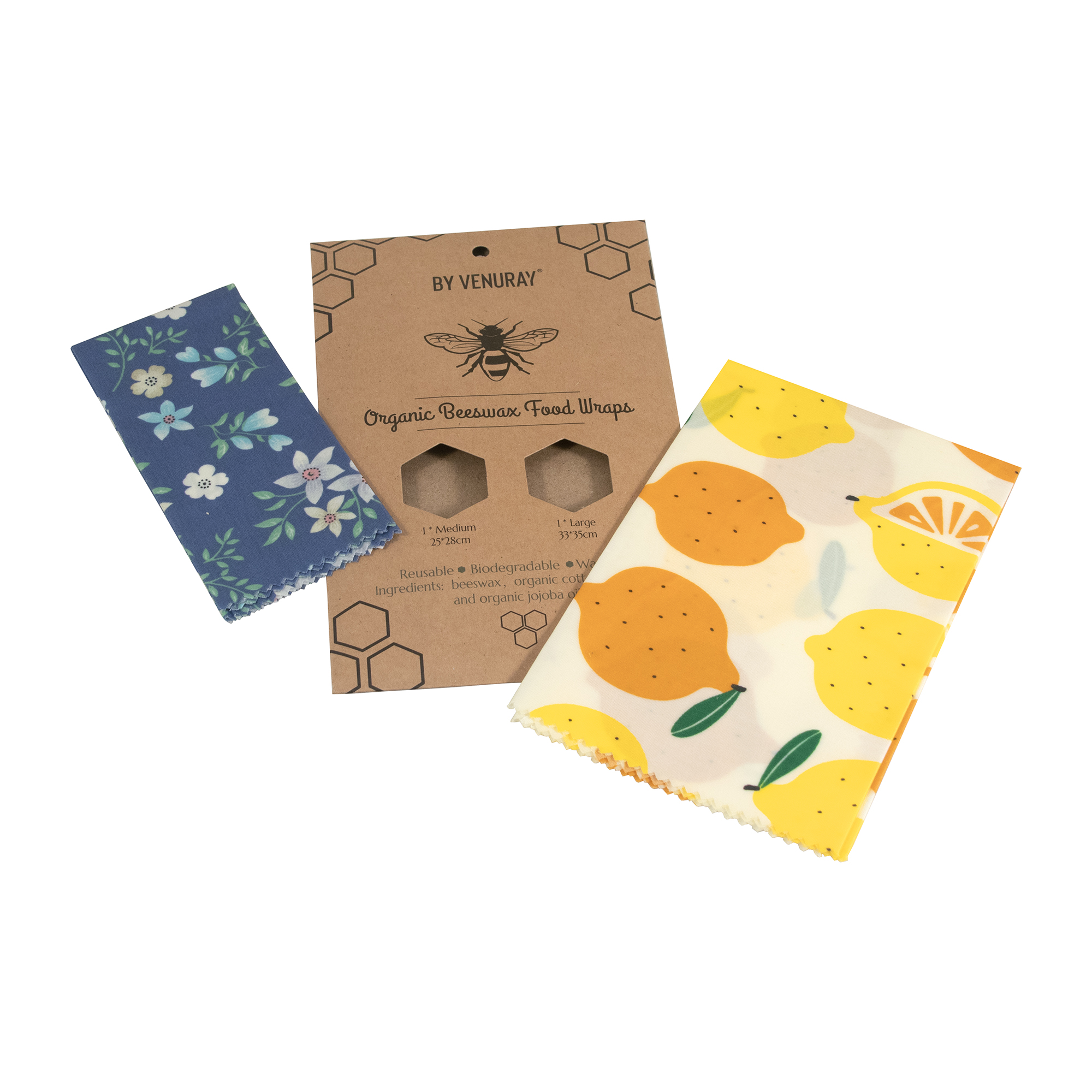 Bivaxduk Blommor & Citron 2-pack - Venuray
