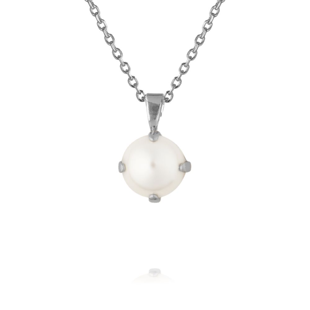 Caroline Svedbom Classic Petite halsband rhodium pearl