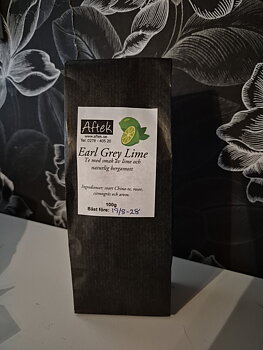 Förpackat svart te, Early Grey Lime, 100gr
